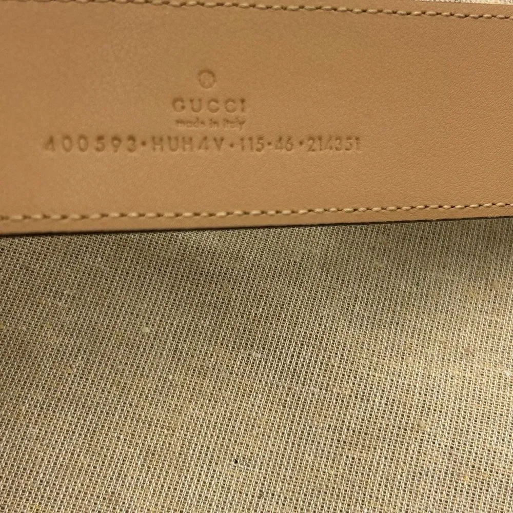 Men's Gucci GG supreme Marmont leather belt size 115 centimeters/46 inches